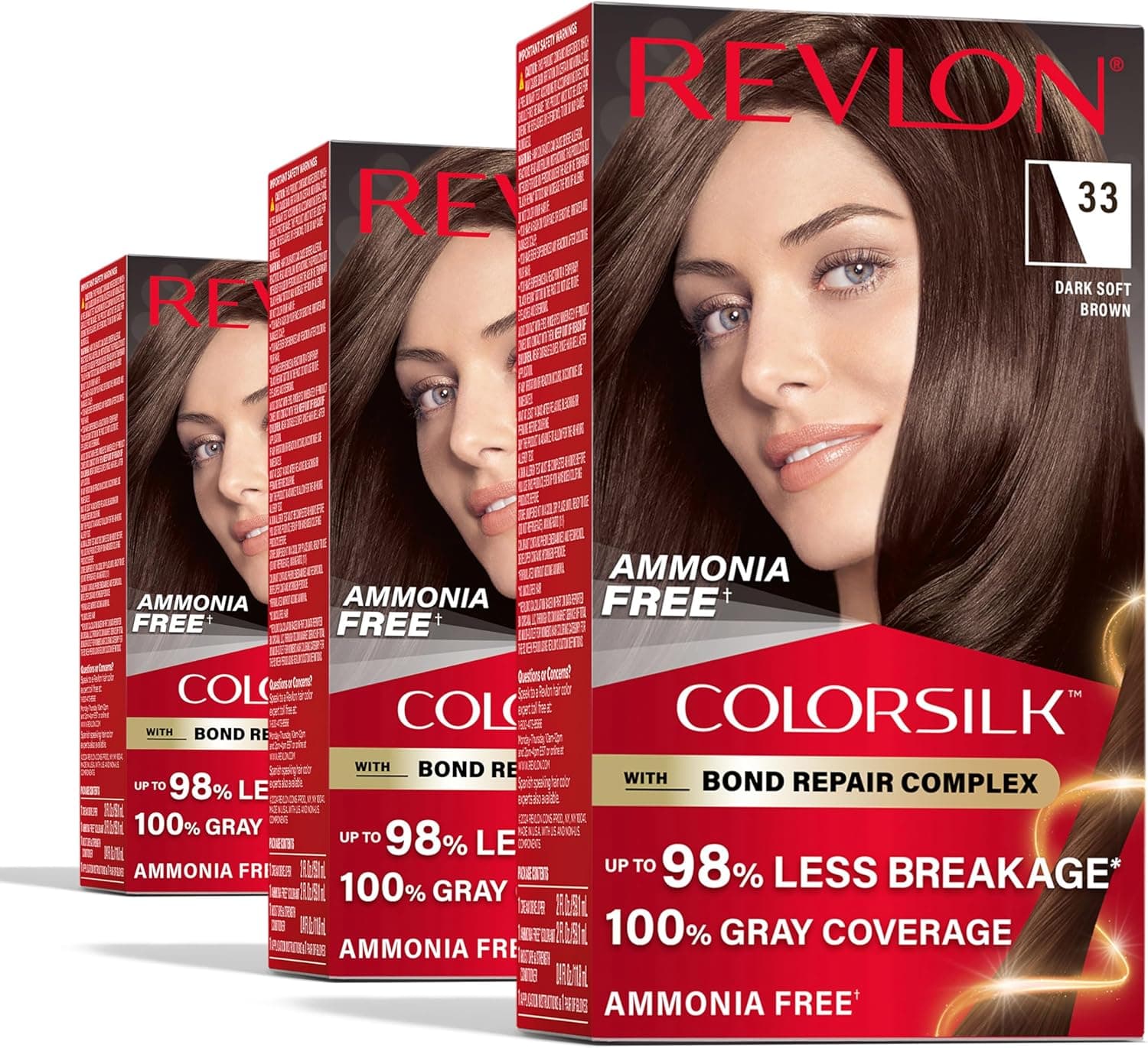 Revlon ColorSilk Hair Dye - 100% Gray Coverage, Vegan Keratin
