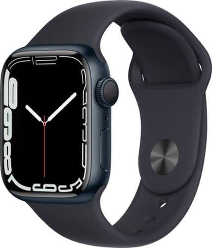 Apple Geek Squad Certified Refurbished Watch Series 7 (GPS) 41mm Aluminum Case with Midnight Sport Band - Midnight - (2021)