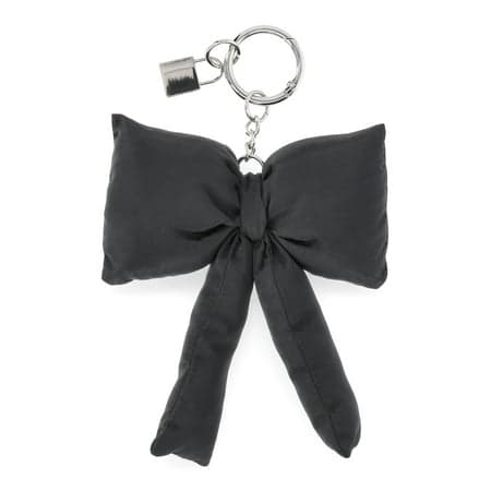 No Boundaries Women's Bag Charm, Black Puffer Bow