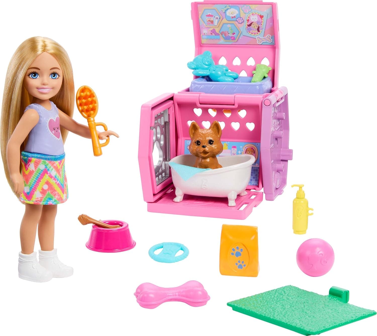Barbie Chelsea Puppy Carrier Playset with Doll and Accessories