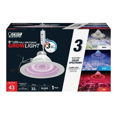 Feit Electric 8" inch Assembled Product Height - 32W Adjustable Full Spectrum LED Clamp Grow Light