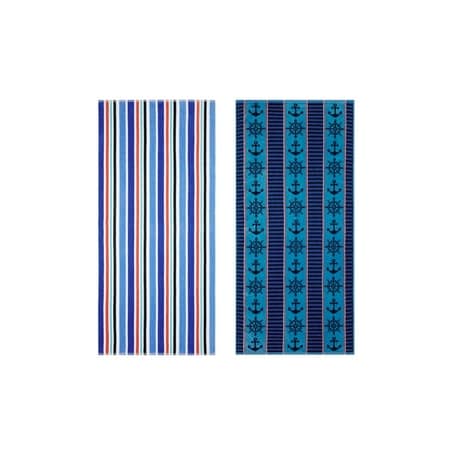Mainstays Americana Mariner & Stripes Cotton Blend Beach Towels (2 Count)
