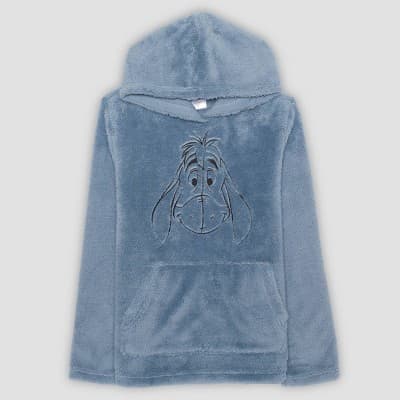 Women's Winnie the Pooh Eeyore Cozy Hooded Sweatshirt - Blue M