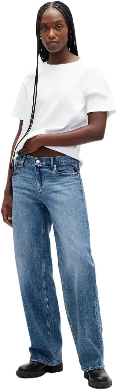 GAP Womens 90's Low Rise Loose Jeans Medium Indigo 15 32