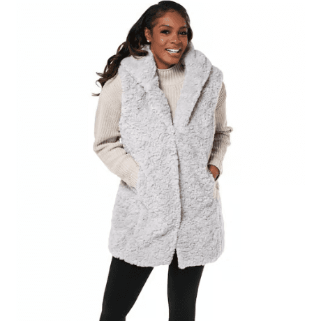 77% Off Steve Madden Faux-Fur Hooded Vest