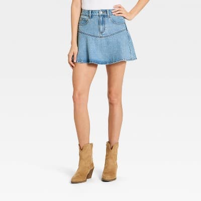 Women's Flouncy Mini Skirt - Universal Thread™ Medium Wash 6
