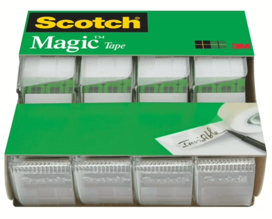 4-Pack Scotch 3/4" x 300" Magic Invisible Tape w/ Dispenser Walmart
