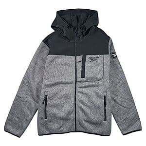 Reebok Men's Textured Soft Woven Hooded Fleece Jacket (Grey or Charcoal Heather) $15 + Free S&H on $50+