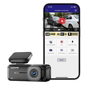 AZDOME M200 Max 4K Wi-Fi 6 Dash Cam with 150° Wide-angle Lens