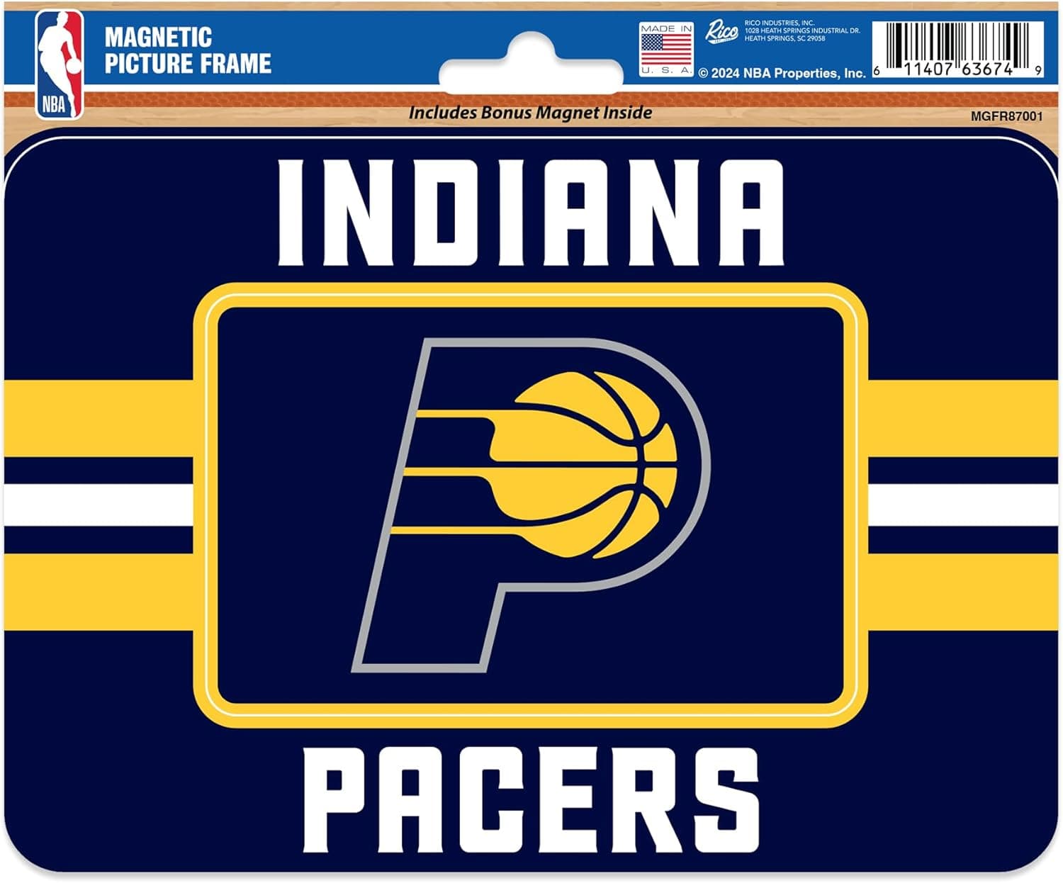 Stylish Indiana Pacers NBA Picture Frame & Magnet Set