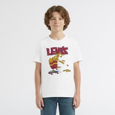 Levi's® Boys' Short Sleeve Skateboard Fries T-Shirt - White S