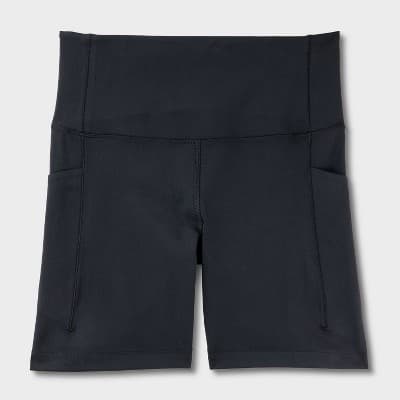 Women's 6" Dynamic Flex High Rise Pocketed Bike Shorts - All In Motion™ Black S