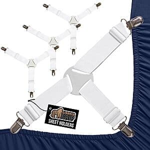 Gorilla Grip Adjustable Bed Sheet Holders - 4-Pack for $9