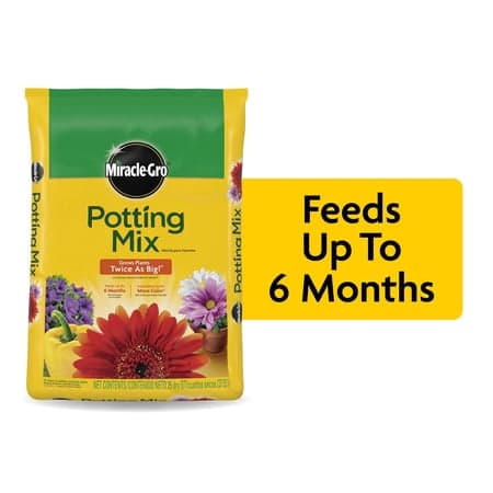 Miracle-Gro Potting Mix, For Indoor or Outdoor Potted Plants, Flowers, Shrubs, 25 qt.