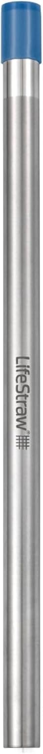 LifeStraw Sip – Reusable Stainless Steel Water Filter Drinking Straw with Carry Case, Removes Microplastics, Bacteria and Parasites for Travel and Everyday Use, Stormy Blue