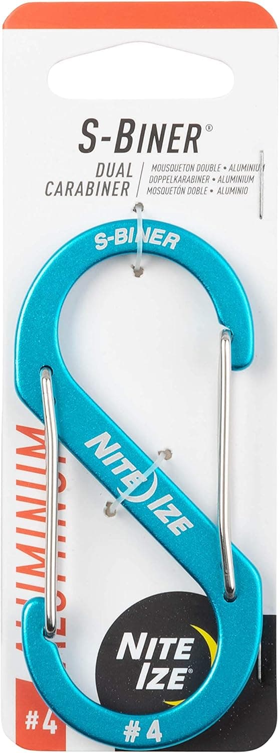 Nite IZE SBA4-03-R6 S-Biner Carabiner, Size #4, Blue
