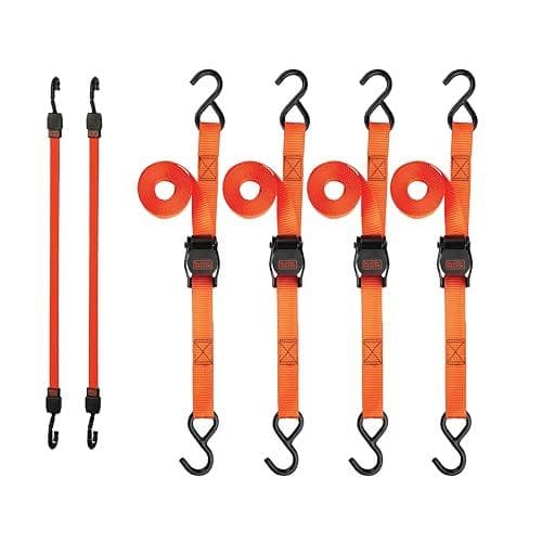 Save 42% on a 6-Piece BLACK+DECKER Tie-Down and Bungee Strap Kit