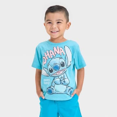 Toddler Boys' Stitch Short Sleeve Graphic T-Shirt - Blue 3T