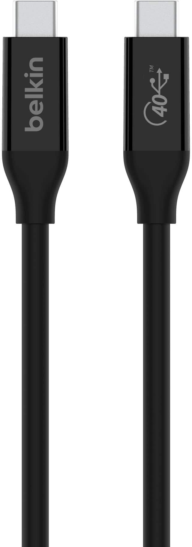 Belkin - USB 4 2.6’ USB-C to USB-C Cable with 100W Power Delivery - Black