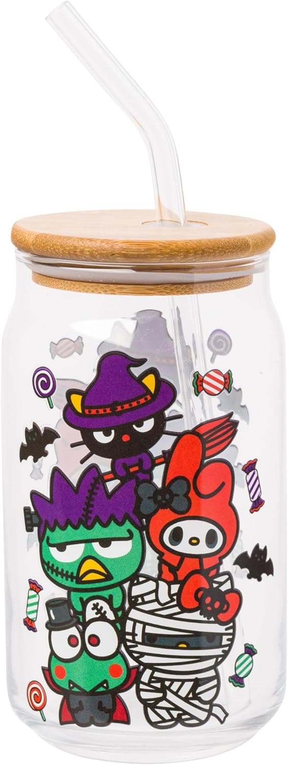 Spooky Hello Kitty Tumblers with Lids and Straws