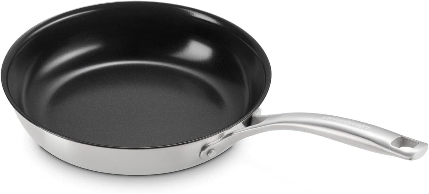 Le Creuset Essential Stainless Steel Non-Stick Shallow Round Frying Pan, 9.5"