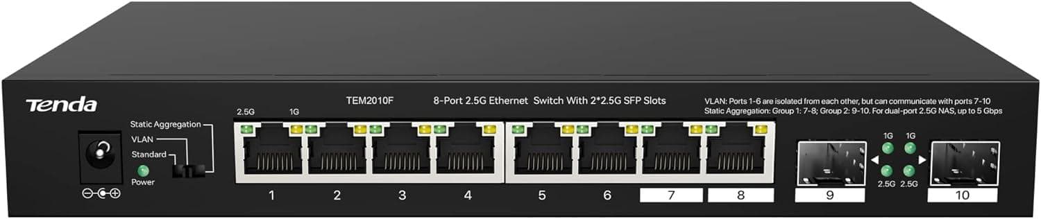 Tenda Unmanaged Ethernet Switch with 2.5G Ports