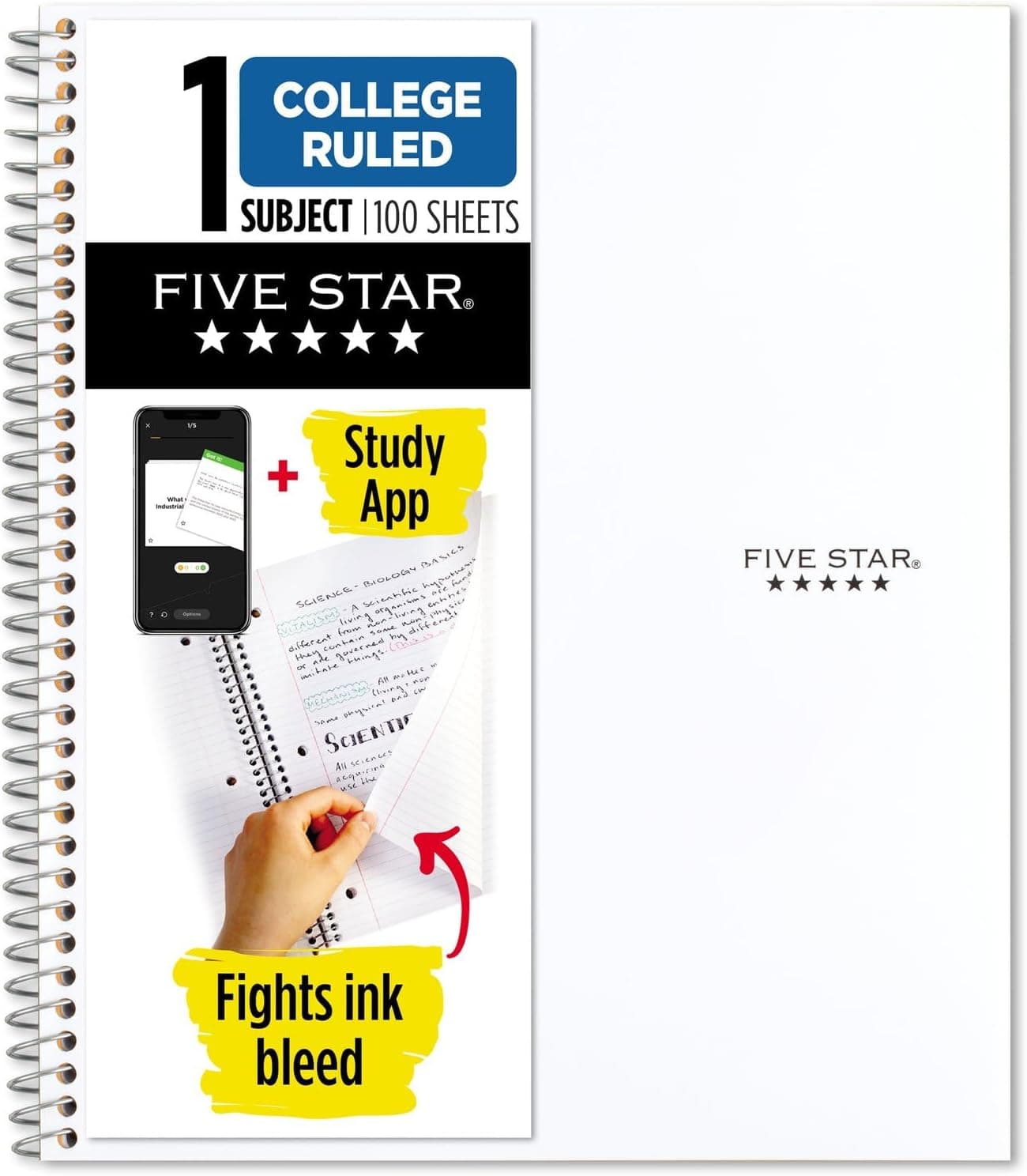 Save 77% on Five Star Spiral Notebook + Study App