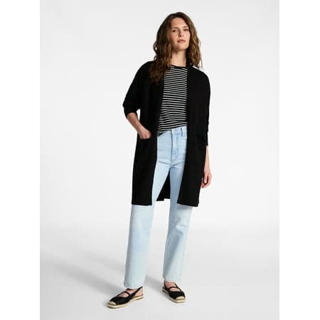 Time and Tru Women's Long Open Front Cardigan Sweater with Long Sleeves, Sizes XS-XXXL