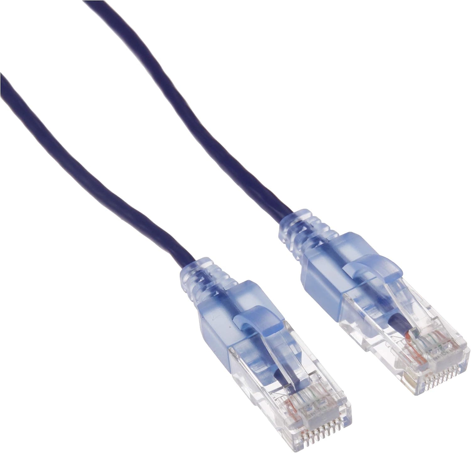 Monoprice SlimRun Cat6A Ethernet Patch Cable - Snagless RJ45 UTP Pure Bare Copper Wire 10G 30AWG 25ft Purple 10-Pack
