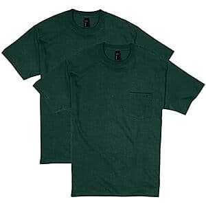 2-Pack Hanes Men's Heavyweight Pocket T-Shirts