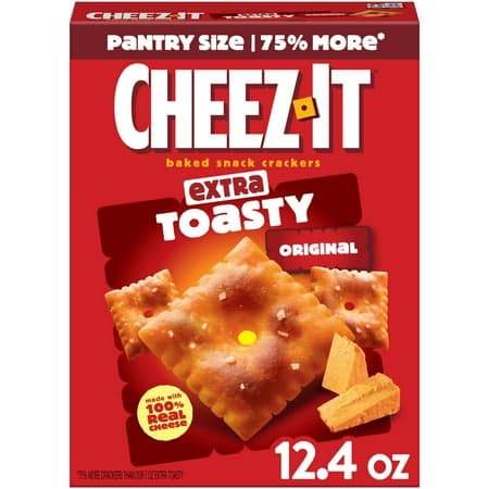 Cheez-It Extra Toasty Cheese Crackers, Baked Snack Crackers, 12.4 oz