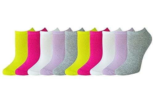 Amazon Essentials Women's Cotton No-Show Athletic Socks (10-Pack)
