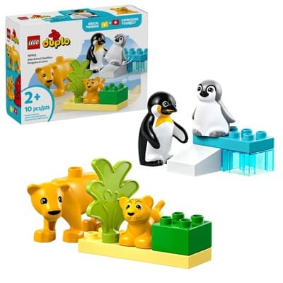LEGO DUPLO Town Wild Animal Families Penguins & Lions Preschool Learning & Building Toy 10442