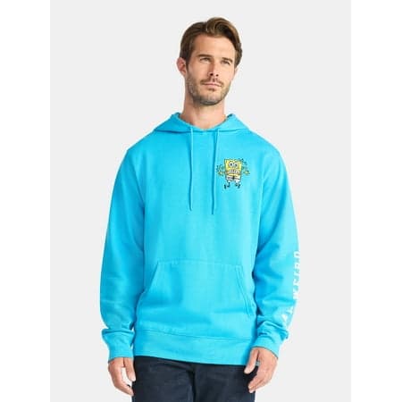 SpongeBob SquarePants Men's and Big Men's Graphic Hoodie with Embroidery, Sizes XS-3XL