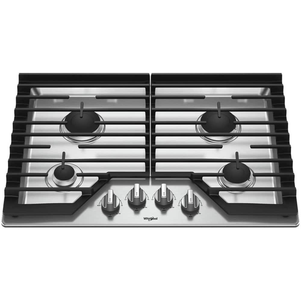 Whirlpool - 30" Gas Cooktop - Stainless Steel