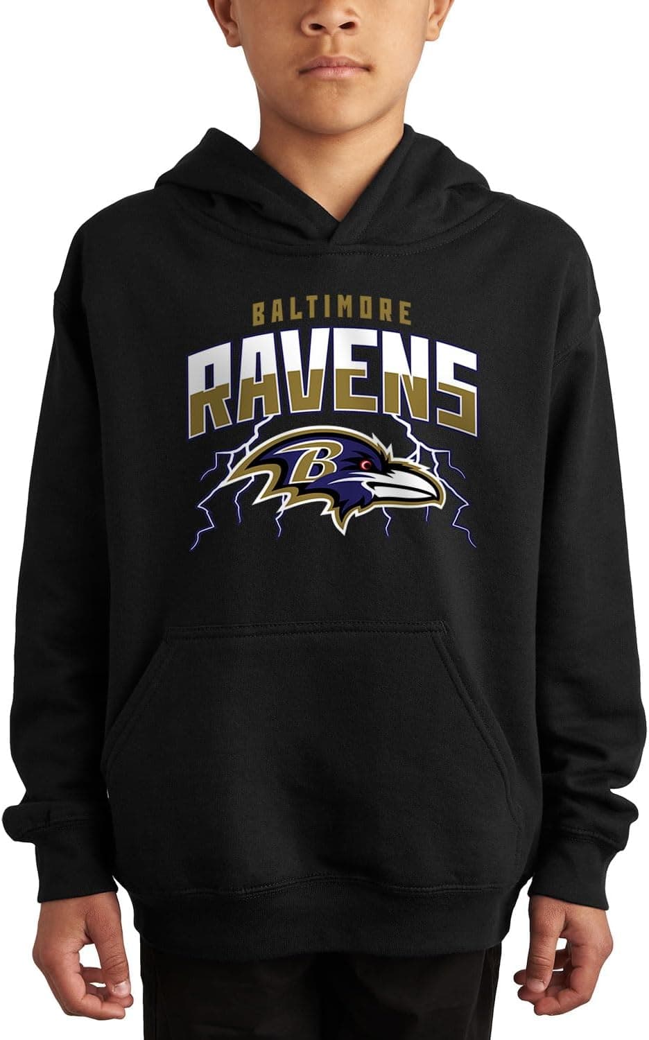 NFL-Licensed Youth Hoodie: Baltimore Ravens Fleece Pullover