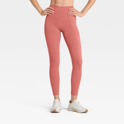 Women's Dynamic Flex High Rise Pocketed 7/8 Leggings - All In Motion™ Rose Pink XL
