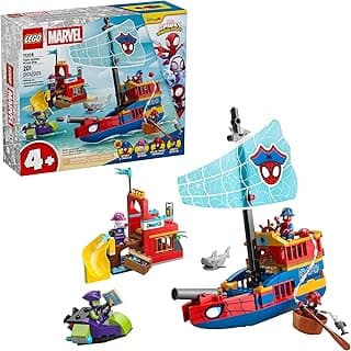 LEGO Marvel Spidey and His Amazing Friends Team Spidey Pirate Ship Building Toy for Kids - Super Hero Pretend Play Set for Preschool Boys & Girls, Ages 4+ - Gift Idea for Birthdays - 11208