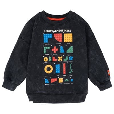 LEGO Toddler Boy or Girl Long Sleeve Fleece Top Acid Wash Black 2T