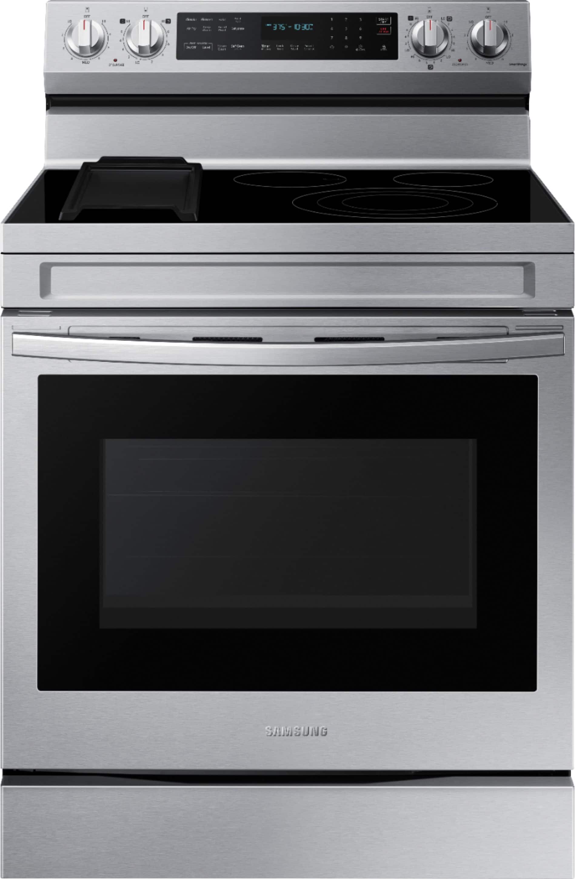 Samsung - 6.3 cu. ft. Freestanding Electric Convection+ Range with WiFi, No-Preheat Air Fry and Griddle - Stainless Steel
