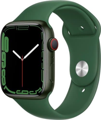 Geek Squad Certified Refurbished Apple Watch Series 7 (GPS + Cellular) 45mm Aluminum Case with Clover Sport Band - Green - (2021)