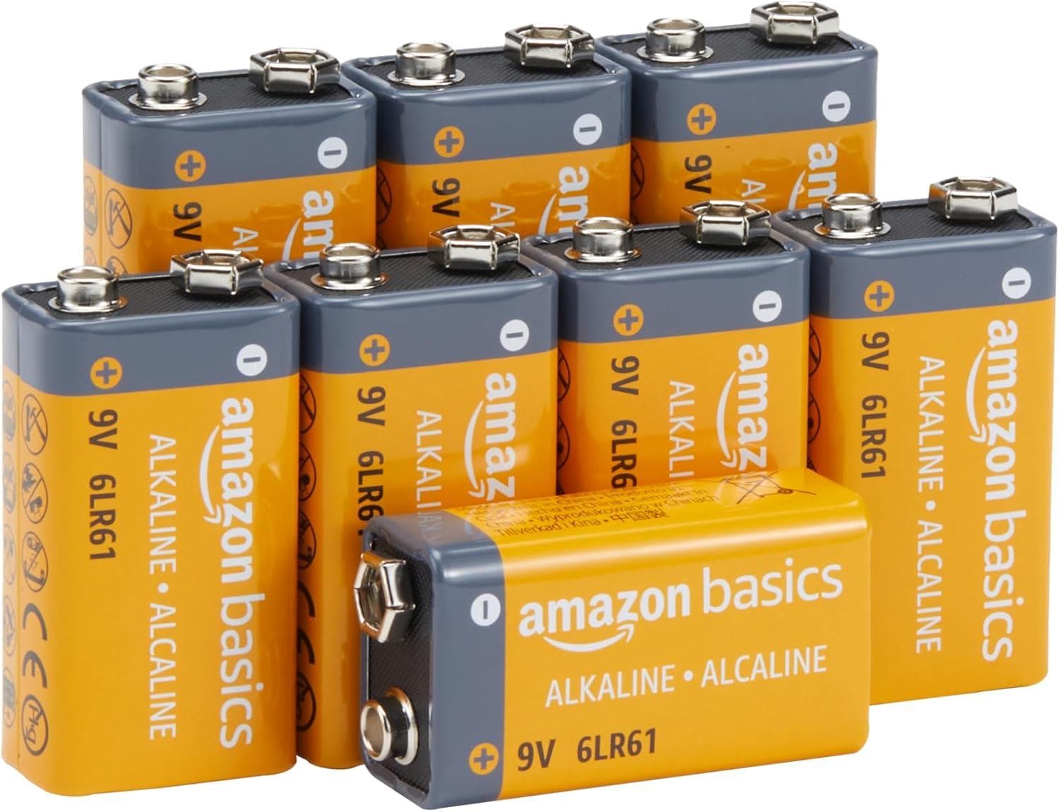 8-Pack AmazonBasics 9V Alkaline Batteries Amazon