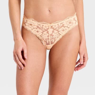 Women's Lace Bikini Underwear - Auden™ Sand M