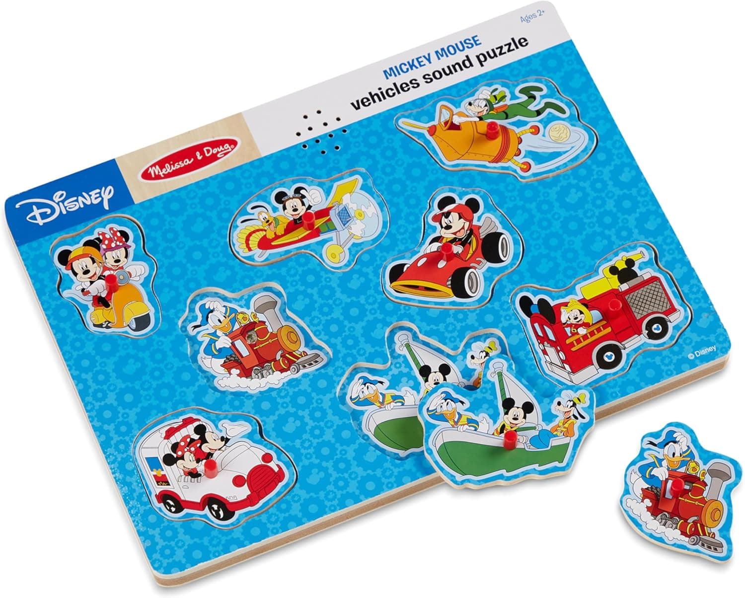 Melissa & Doug Disney Mickey Mouse and Friends Vehicles Sound Puzzle (8 pcs)