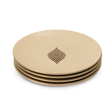 Thyme & Table 4-Pack Stoneware Dinner Plates, Ocee Leaf
