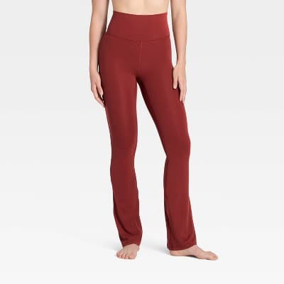 Women's Everyday Soft Ultra High Rise Flare Leggings - All In Motion™ Maroon L