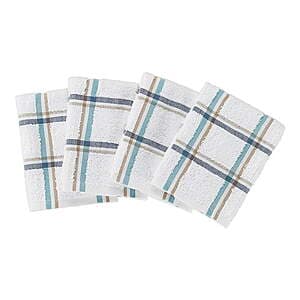 Mainstays 12"x12" Woven Kitchen Dish Cloth Set - 4-Pack for $3.60
