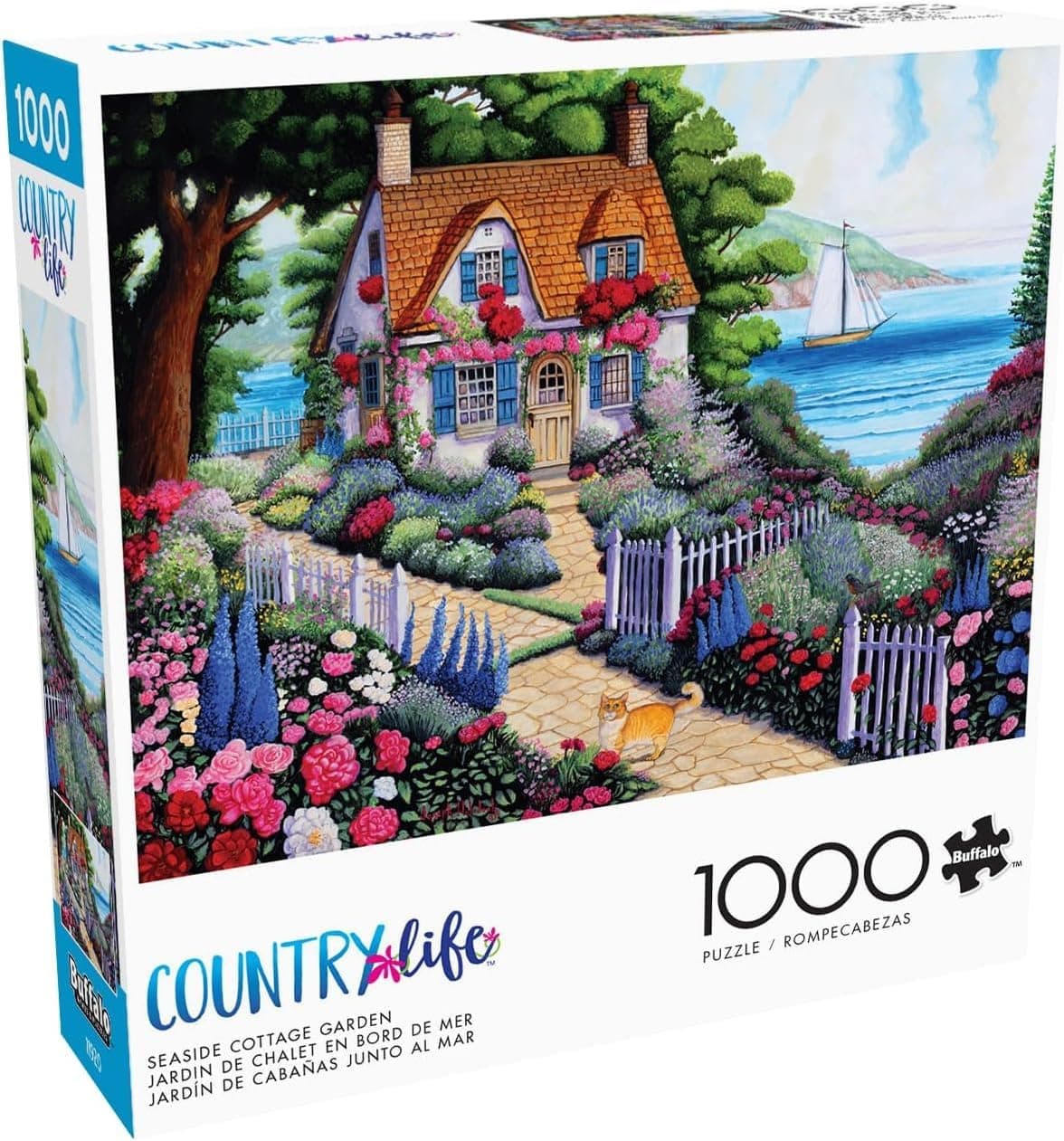 Challenging 1000-Piece Seaside Cottage Puzzle by Buffalo Games