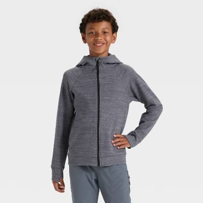Boys' Siro Ponte Full Zip Hoodie Sweatshirt - All In Motion™ Gray XXL