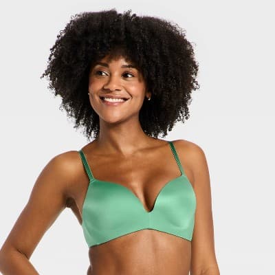 Women's Wirefree Push-Up Bra - Auden™ Green 34B